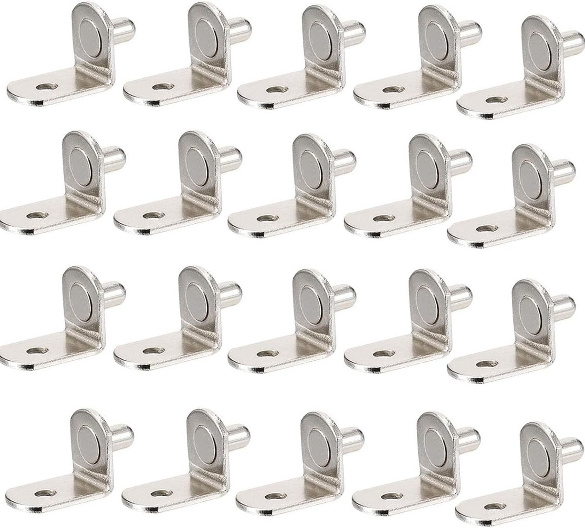 Dailygoods- Plankhouders 20 Stuks - Planksteunpennen - L-vormige Beugel - Metalen Steunharingen - Gelegeerd Staal - Geschikt voor 5 mm Gaten - Planksteunen