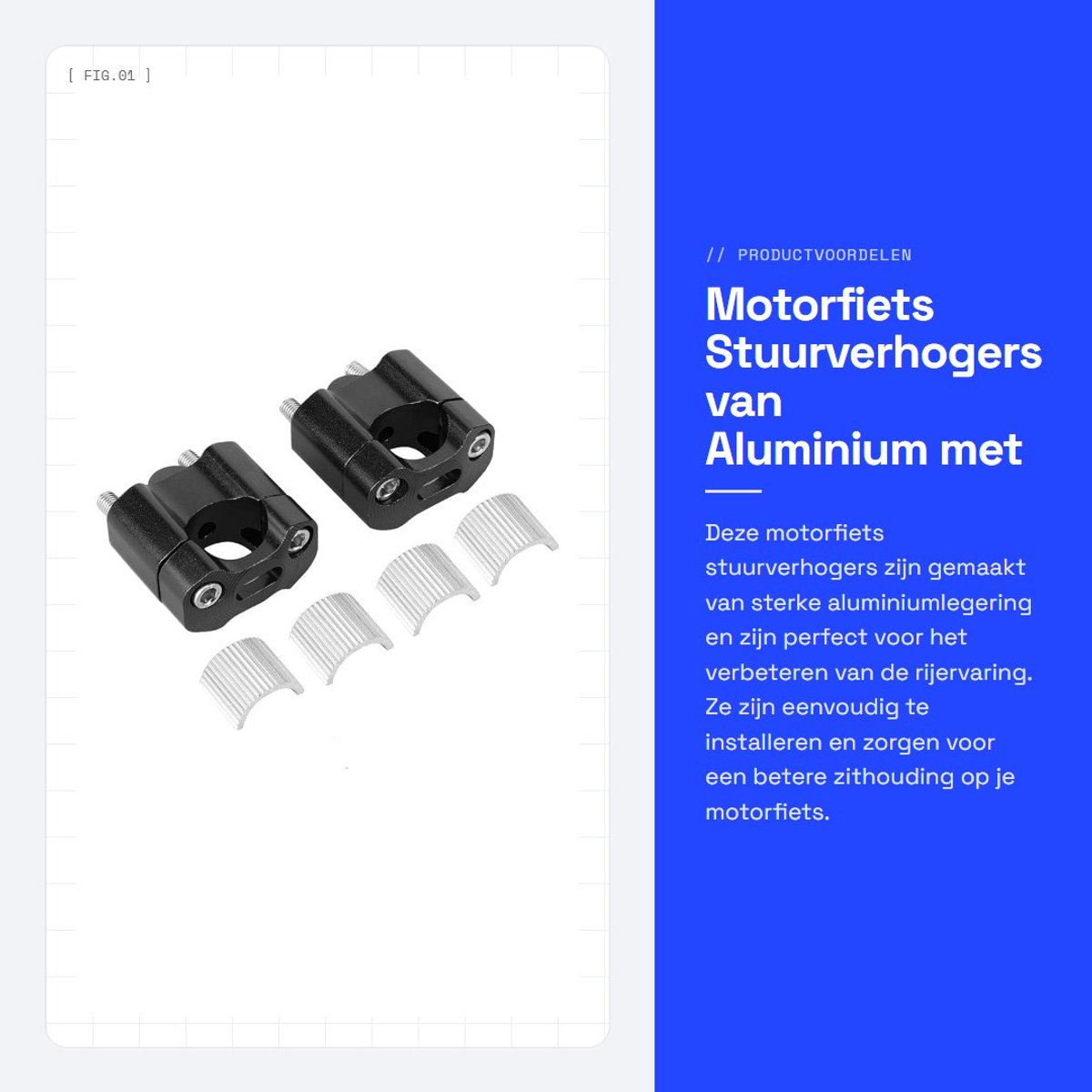 Dailygoods- Stuurverhogers CNC-Aluminiumlegering - Stuurbevestigingsklemmen - Riser Adapter - 22 mm/28 mm - Eenvoudig te installeren - Hoge sterkte en duurzaamheid - Stuurklem