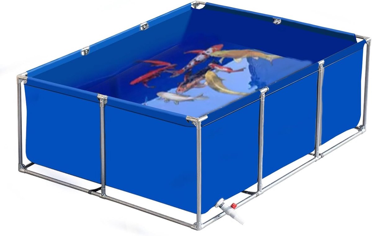 Aquacultuur Watertank - Canvas Vijver Frame - Vis Opslag - Duurzaam PVC Materiaal - 2 x 2 x 07 m