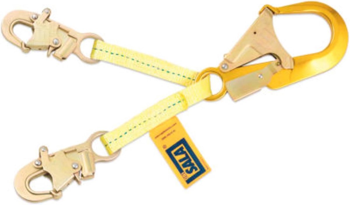 Positionerings Lanyard - Veiligheidskabel Werk - Werk Positionering - Aluminium Wapening Haak - 45 cm - Geel Goud