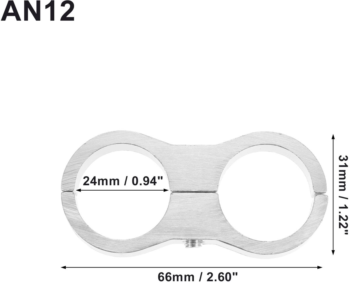 Dailygoods- Slangklem Aluminiumlegering - 2 Stuks - Gatdiameter 24mm - Geschikt voor Olie/Brandstofslangen - Eenvoudige Installatie - Stevig Vastzetten - Slangklemmen