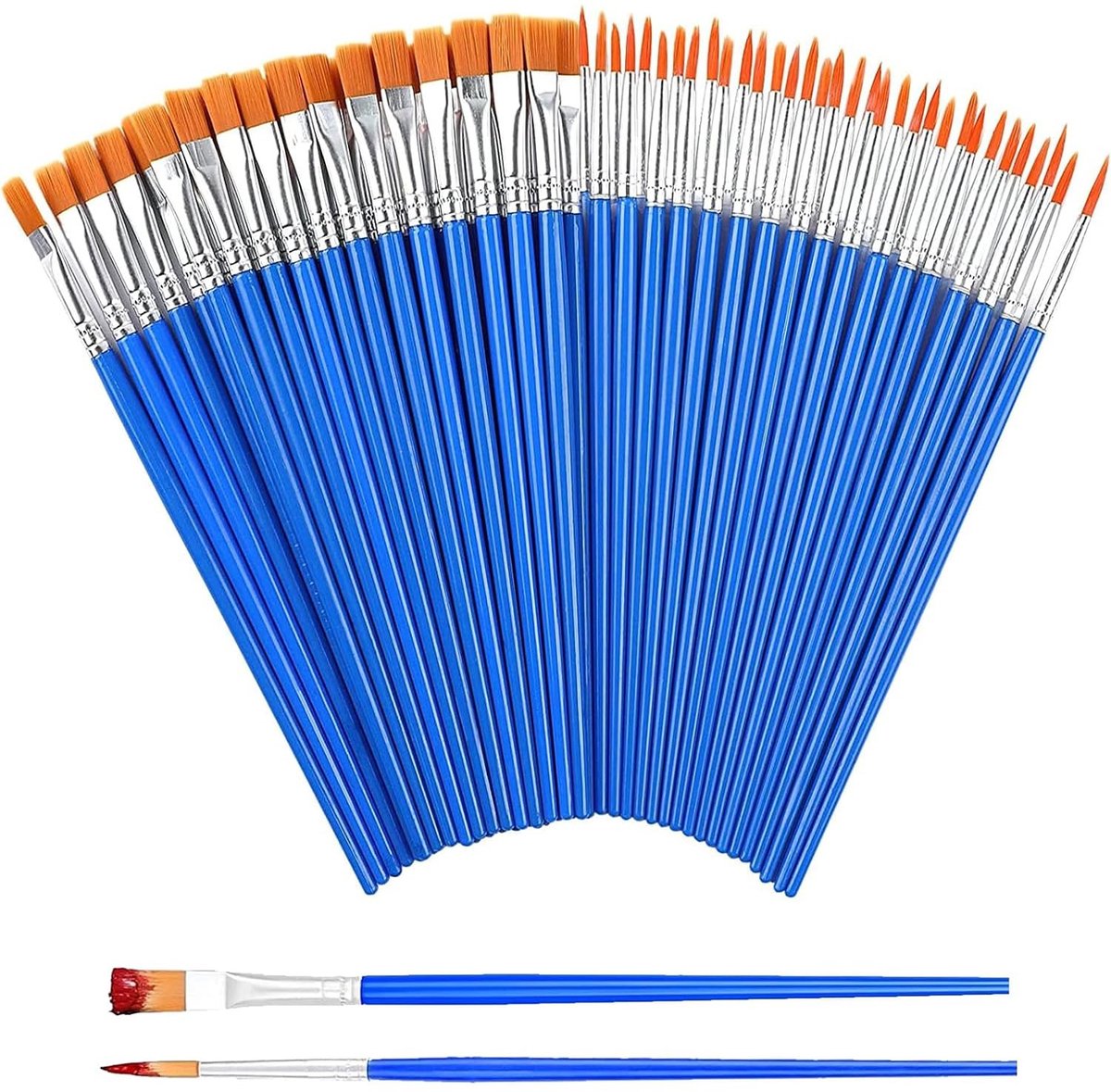 Dailygoods- Penselen Set 40 Stuks - Acrylverf/Olieverf - Nylon Haar - Kunstenaars Borstels - Ergonomisch Handvat - Lichtgewicht en Waterdicht - Verfkwasten