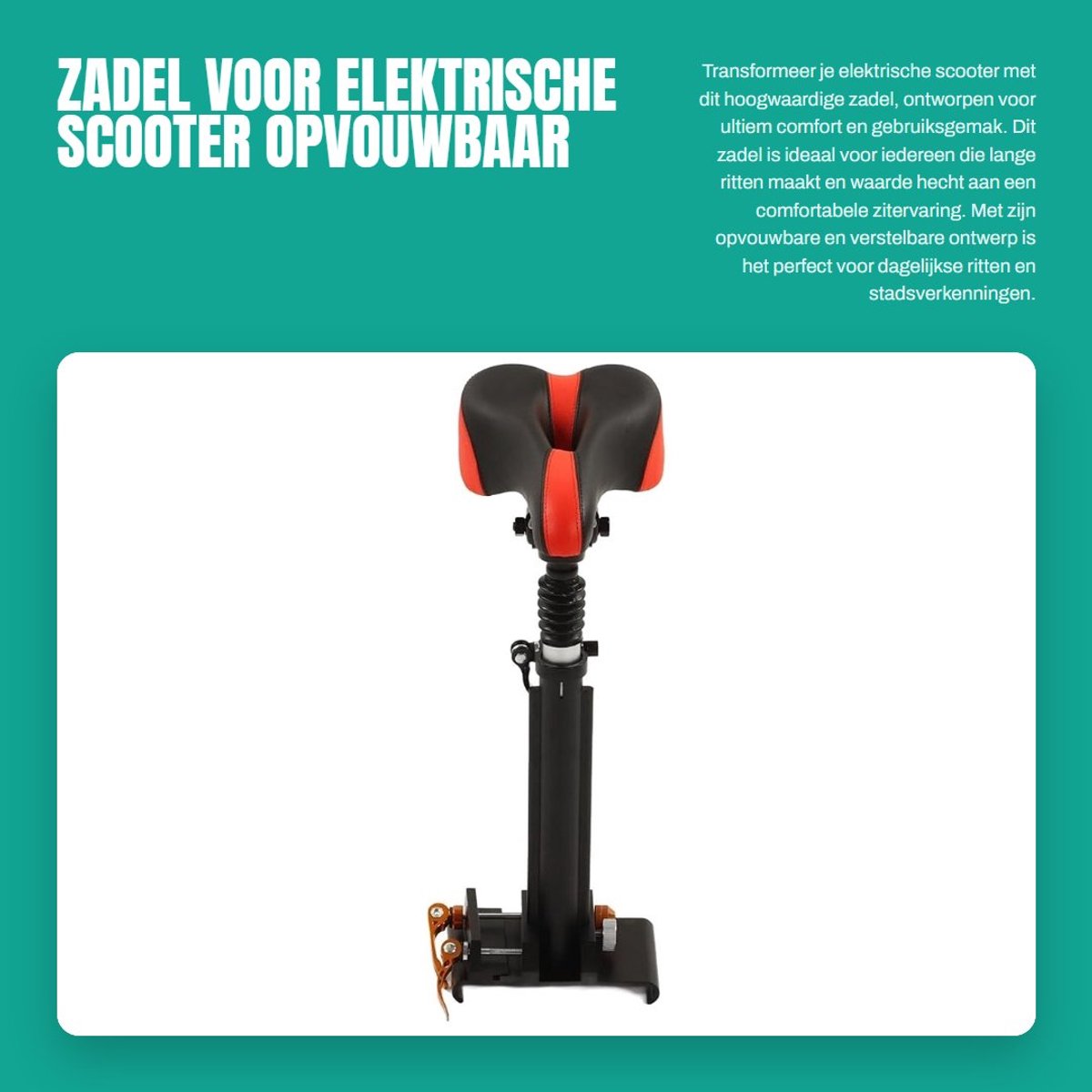 Dailygoods - Zadel voor Elektrische Scooter - Opvouwbaar - Comfortabel - Verstelbaar - Schokabsorptie - Aluminiumlegering - Geschikt voor M365
