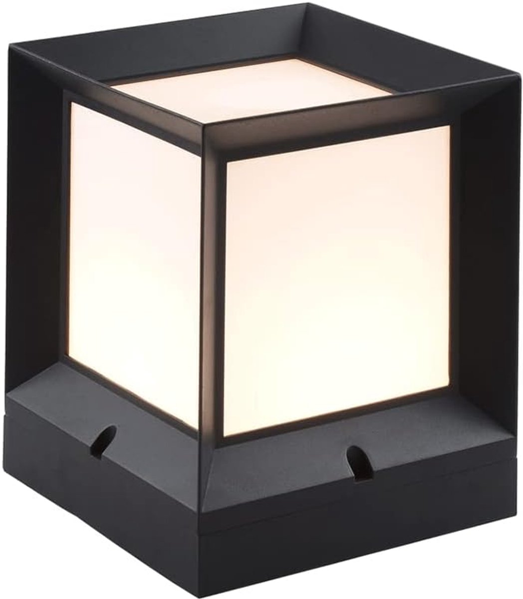 Paalverlichting Buiten - Tuinlamp Pijler - Landschap Verlichten - Aluminium Acryl - 40x40 cm - Zwart