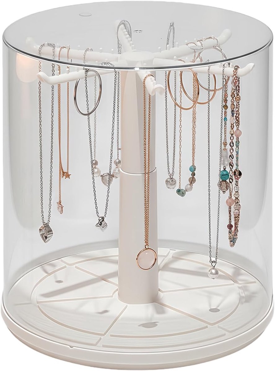 Poppenvitrines - Verzamelstandaard - Hobby Presentatie - Draaibare Basis - 24.5 x 24.5 x 26 cm - Wit