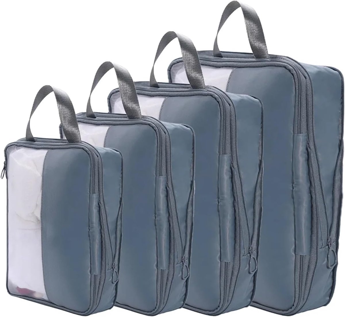 Koffer Organizer - Reistassen Kubus - Bagage Inpakken - Comprimeerbaar Waterdicht - 4 stuks - Set
