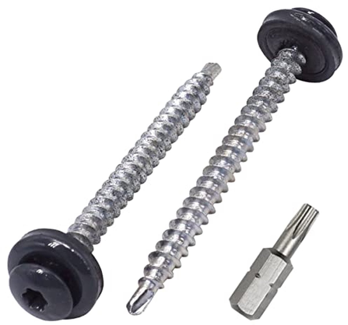 Metalen Dakschroeven - Zelfborende Schroeven - Dakbedekking Bevestigen - Met EPDM-ringen - 100 stuks - Antraciet Grijs