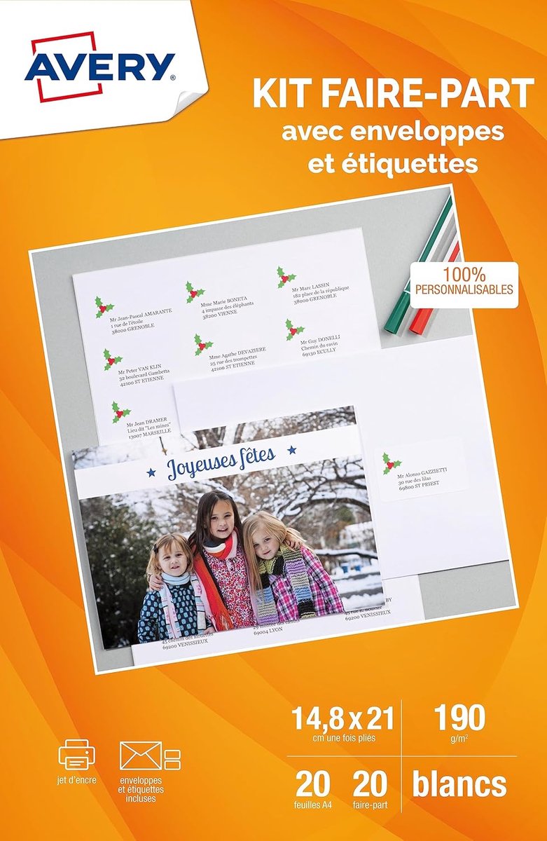Wenskaarten met Enveloppen - Uitnodigingen Set - Zelf Ontwerpen - Mat Oppervlak - A5 formaat - Wit