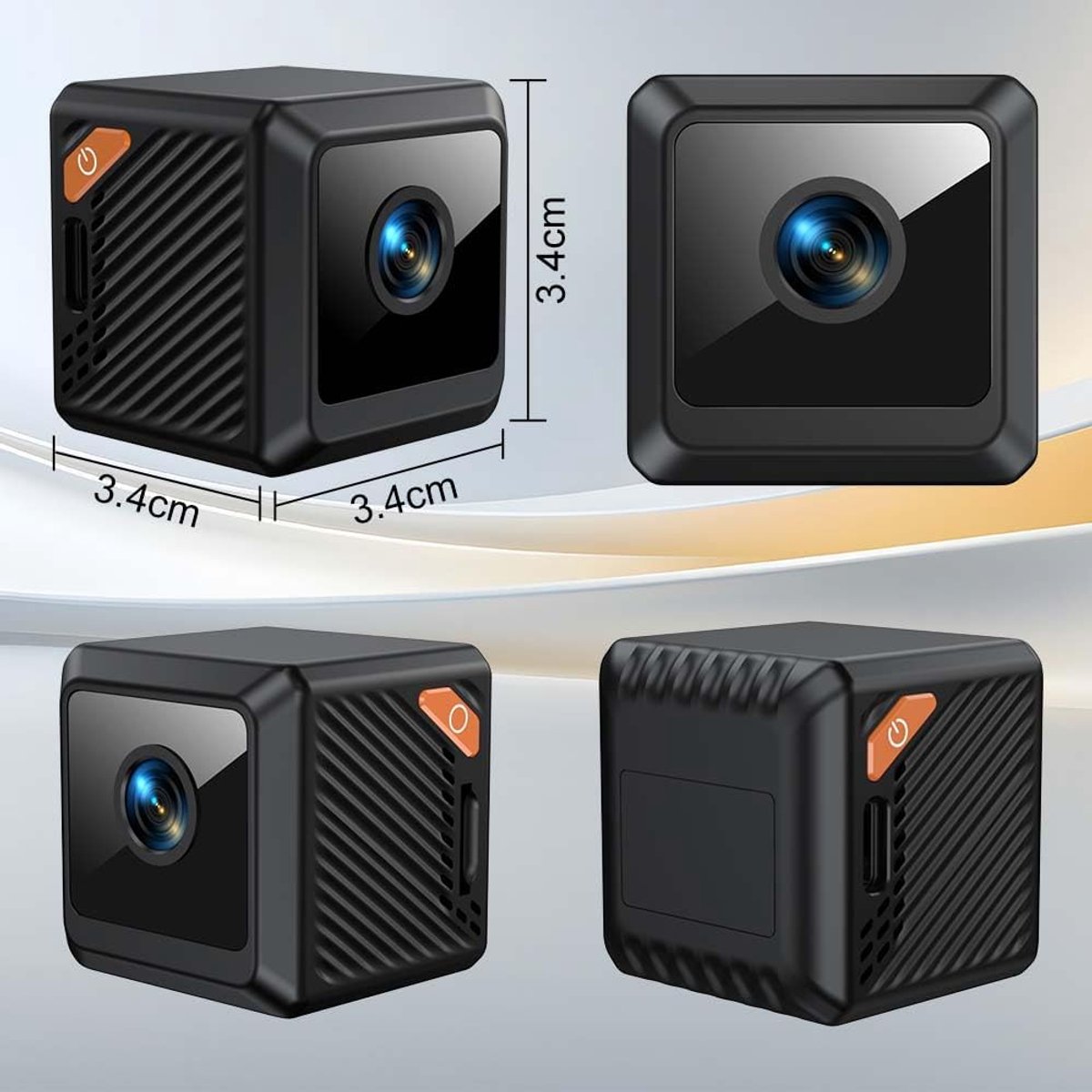 Binnen Camera WiFi - Mini Spycam - Thuis Bewaken - Nachtzicht Bewegingsalarm - 1080P HD - Zwart