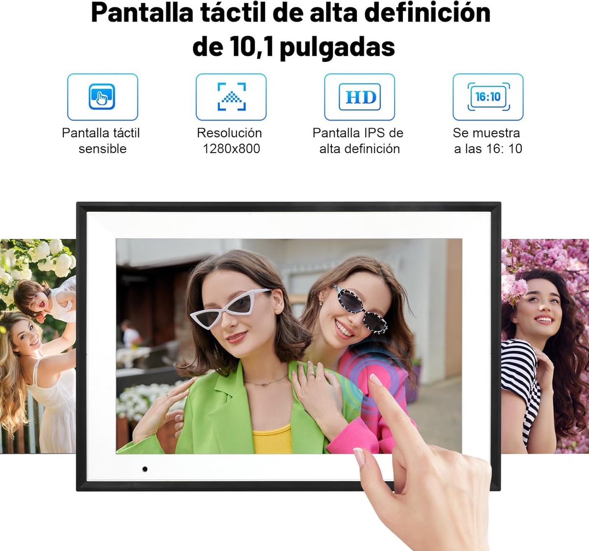 Digitale fotolijst - Elektronisch display - Herinneringen delen - WiFi verbinding - 10.1 inch scherm - Zwart — cadeau in Wonen & Interieur - foto 6