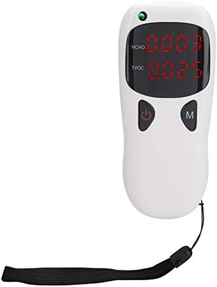 Luchtkwaliteitsmonitor - Formalehyde detector - Binnenlucht testen - LED-display weergave - 143 x 65 x 2 cm - Wit