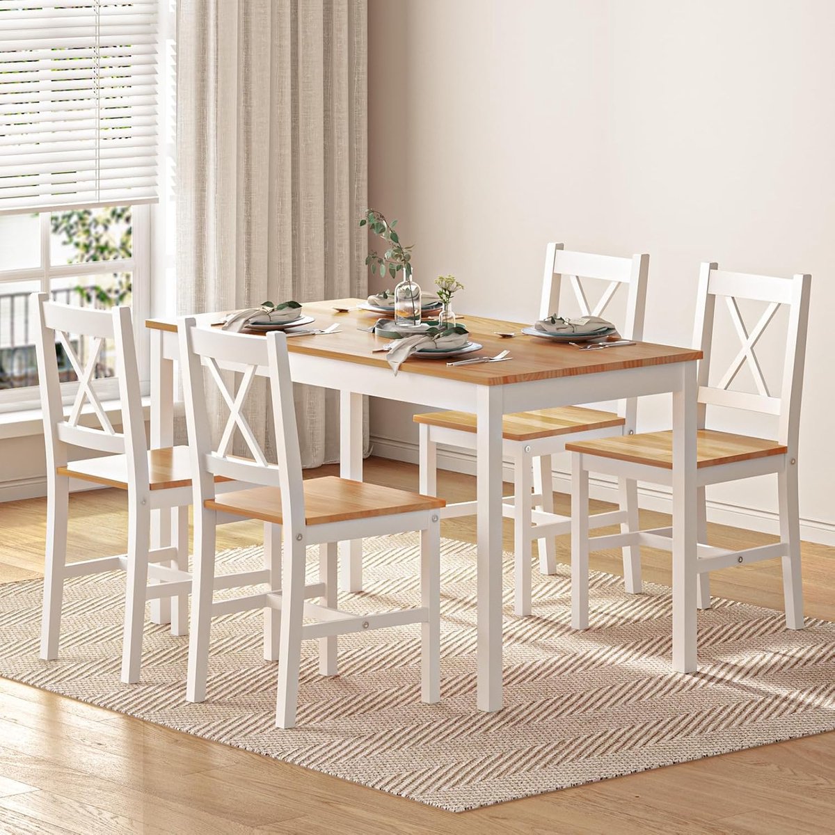 Eetkamer Set - Eettafel met stoelen - Samen eten - Ruimtebesparend ontwerp - 108 x 65 cm -