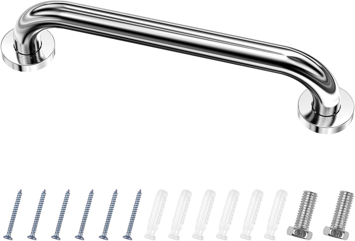 Wandbeugel - Steunhandgreep Badkamer - Veiligheid Thuis - Roestvrij Staal - 40 cm - Zilverkleurig