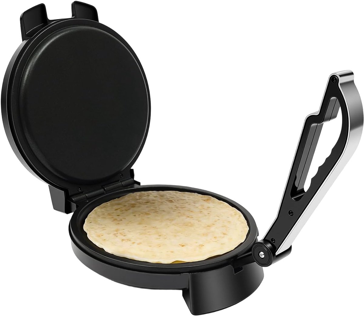 Roti Maker - Pannenkoekenpan Elektrisch - Snelle Maaltijden Maken - Dubbelzijdige Verwarming - 34x26x19.5 cm - Zwart Zilver