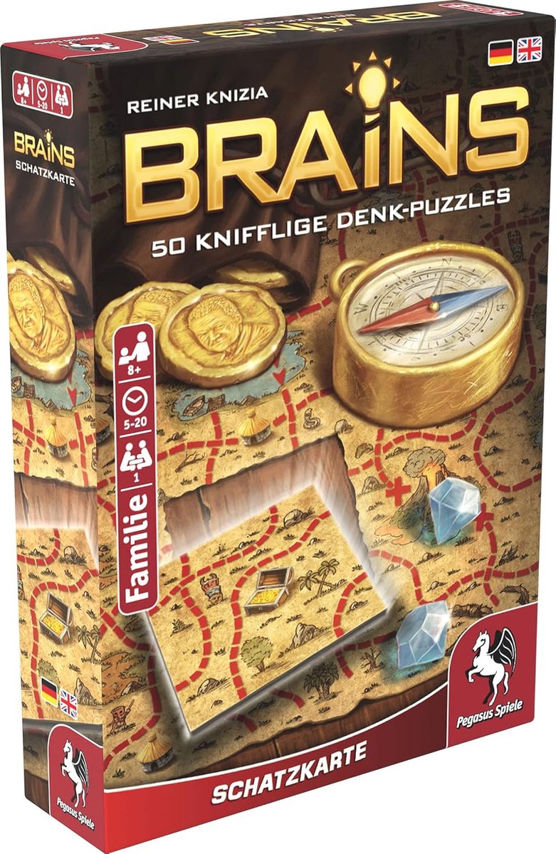Denkpuzzels Schatkaart - Puzzelspel - Logisch Denken Oefenen - 50 Knappe Opdrachten - Vanaf Acht Jaar - Geen