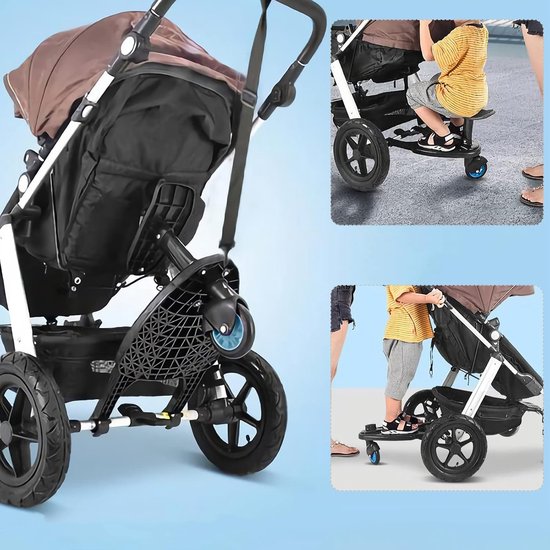 Meerijdplankje Met Zitje - Buggy Board - Kinderplank Staand Plankje - Kinderen Staan ​​Op Pedalen - Hulppedaal voor kinderwagen — afbeelding 3