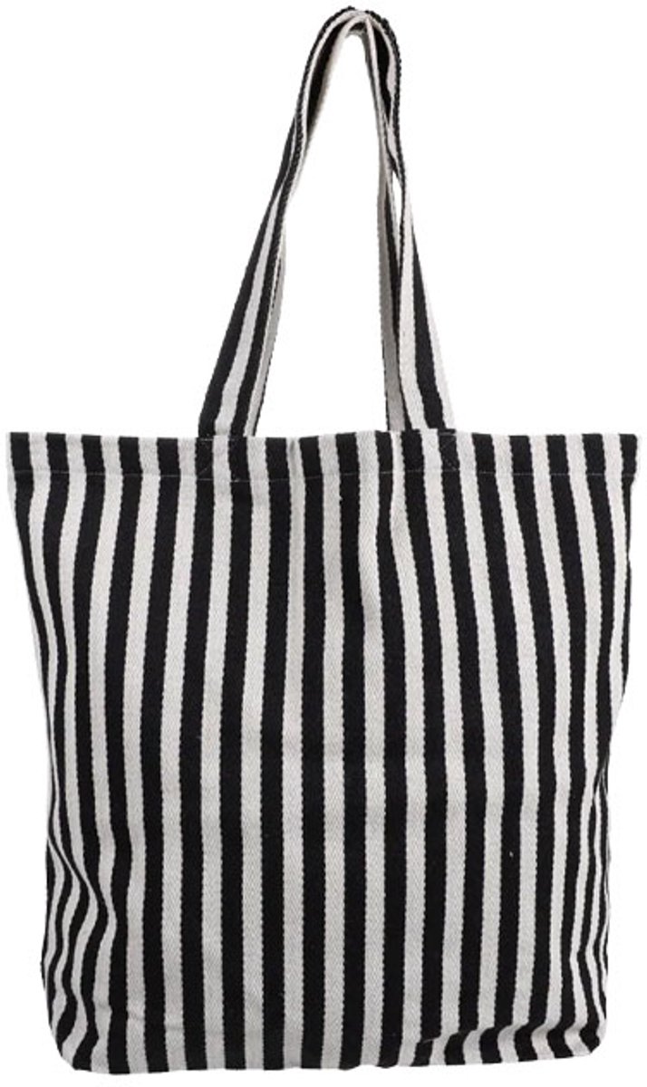 Kado design cotton zipper bag stripes black white meerkleurig