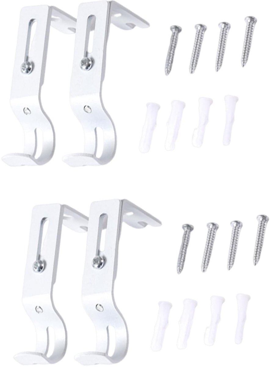 Dailygoods- Gordijnroedehouder Verstelbaar - Metalen Roede Houder - Wandhouder - Gordijn Steun - Hoogwaardig SPCC-IJzer - Roestbescherming - Gordijnsteun