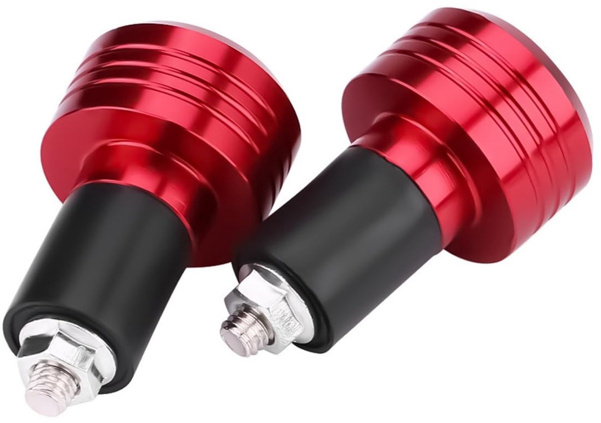 Dailygoods- Stuur Einddoppen Aluminium - Universele 22mm - Geanodiseerd Rood - Schokbestendig - Hittebestendig - Ergonomische Vorm - Stuuruiteinden