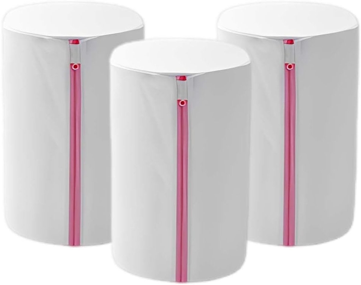 Waszak Set Fijn Net Gevoelige Kleding Wassen Cilindrische Vorm 3 Stuks Roze