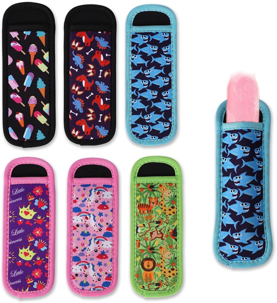 Dailygoods - 6-Delige IJs Pop Mouwen - Herbruikbare IJs Pop Tassen voor Kinderen