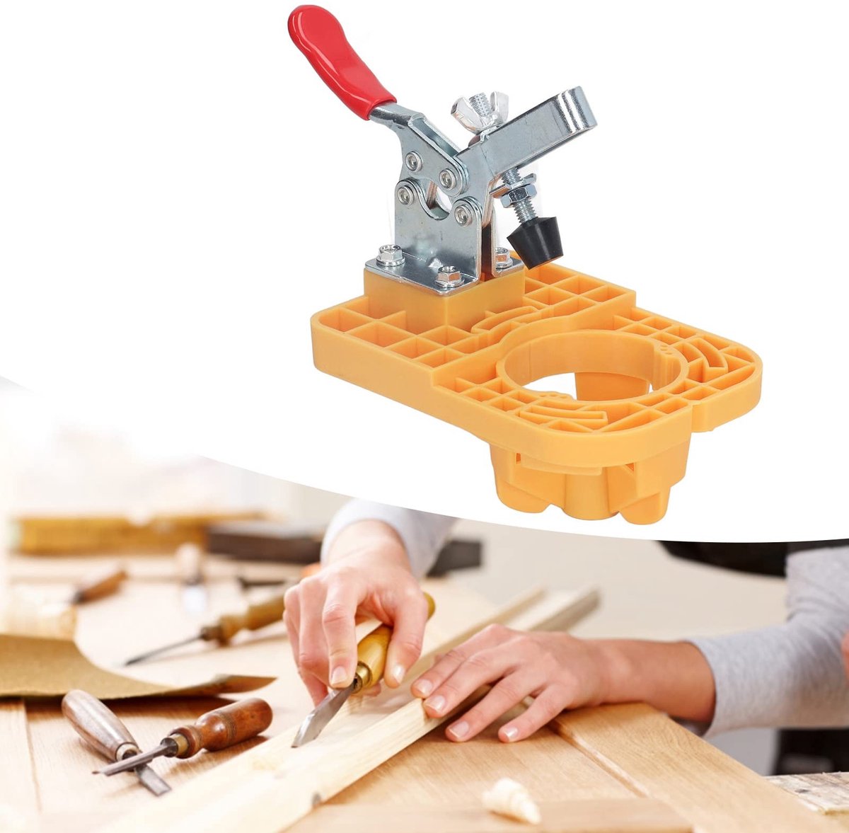 Dailygoods - Geel 35mm Kunststof Houtbewerking Boormal voor Scharnieren
