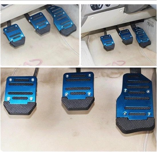 Pedaal Covers - Auto Interieur - Veiliger Rijden - Antislip Aluminium - 3 Stuks - Blauw — afbeelding 3