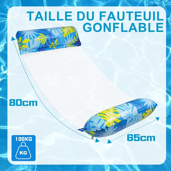 Dailygoods- Opblaasbare Matras 4-in-1 - Drijvend/Luchtbed - Kantelbare Hangmat - Opvouwbaar - Draagbaar - Duurzaam Materiaal - Zwemband van Dailygoods — afbeelding 3