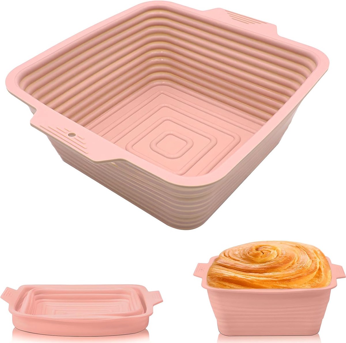 Broodmand Bakken - Ronde Kom - Zelf Brood Maken - Vouwbaar en Vaatwasserbestendig - Niet Gespecificeerd - Roze