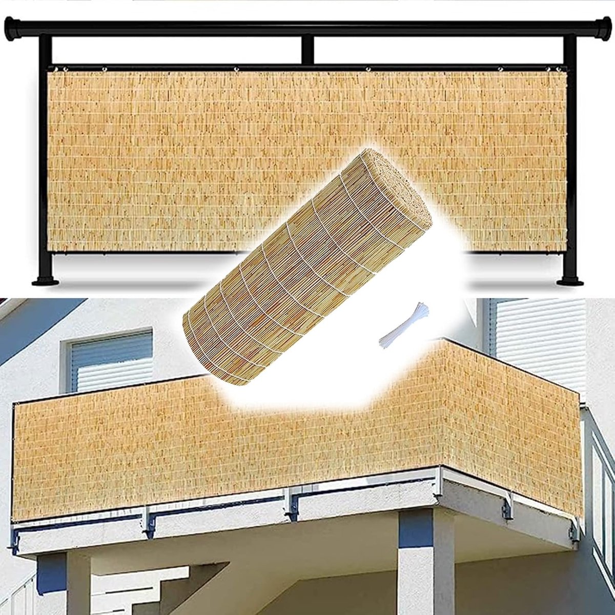 Bamboe Hekwerk - Decoratieve Omheining - Privacy Creëren - Natuurlijk Materiaal - 2x14ft en 33x135ft - Natuurlijk
