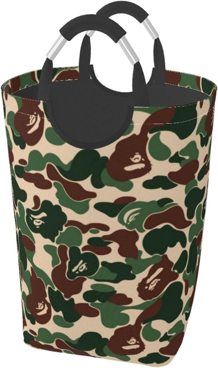 Wasmand Staand Kleding Opberger Vuile Kleding Waterdicht Oxford Materiaal 50 Liter Groen Camouflage