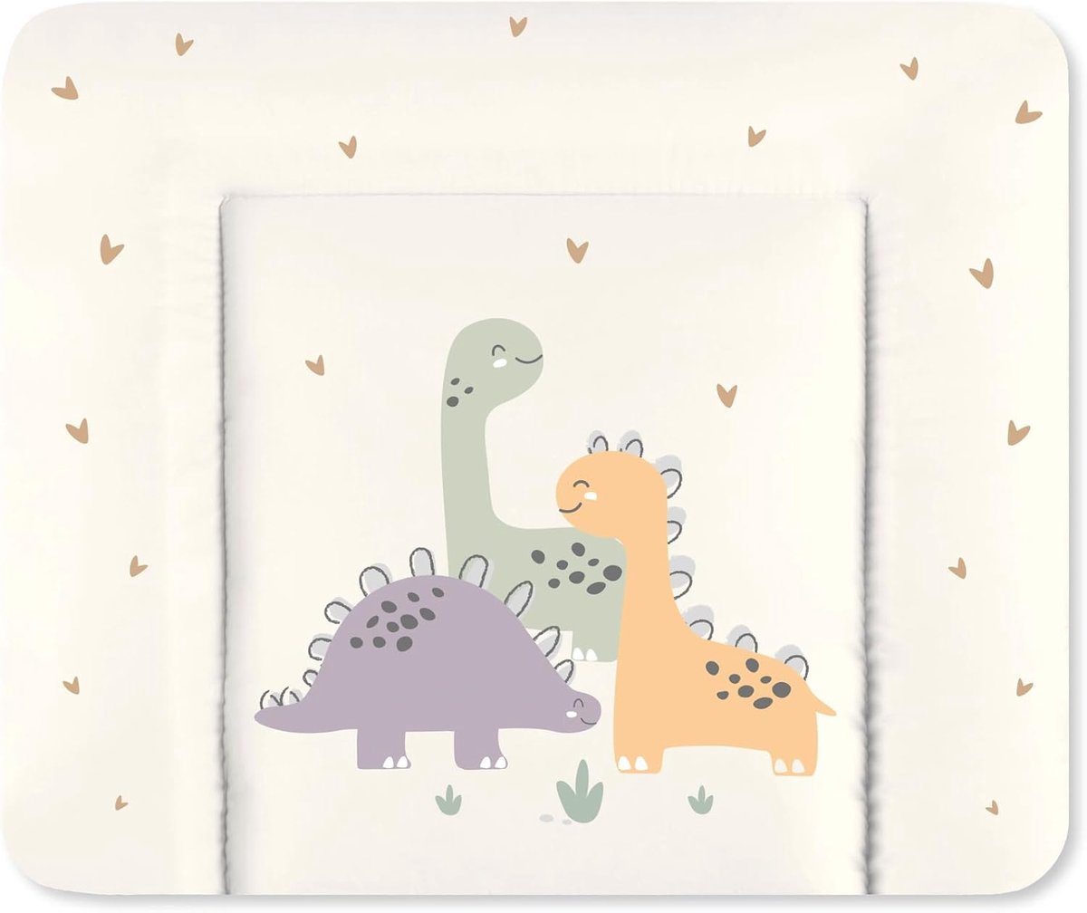 Aankleedkussen - Baby verschoningsmat - Veilig verschonen - Waterdicht en afwasbaar - 85 x 75 cm - Little Dinos