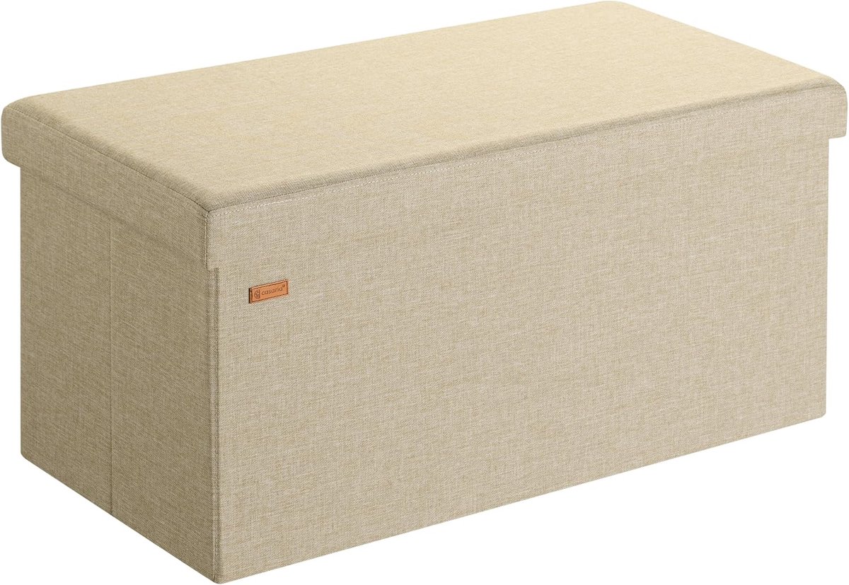 Opbergbank - Poef Hocker - Orde Scheppen - Inklapbaar Ontwerp - 100 Liter - Beige