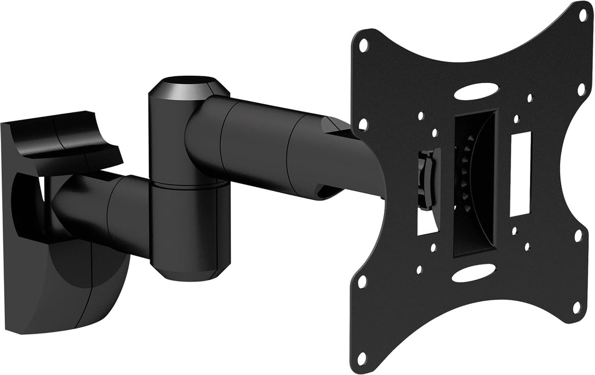TV Wandhouder - Draaibaar Kantelbaar - Ruimtebesparend Ophangen - Robuust Stalen Frame - Tot 42 Inch - Zwart