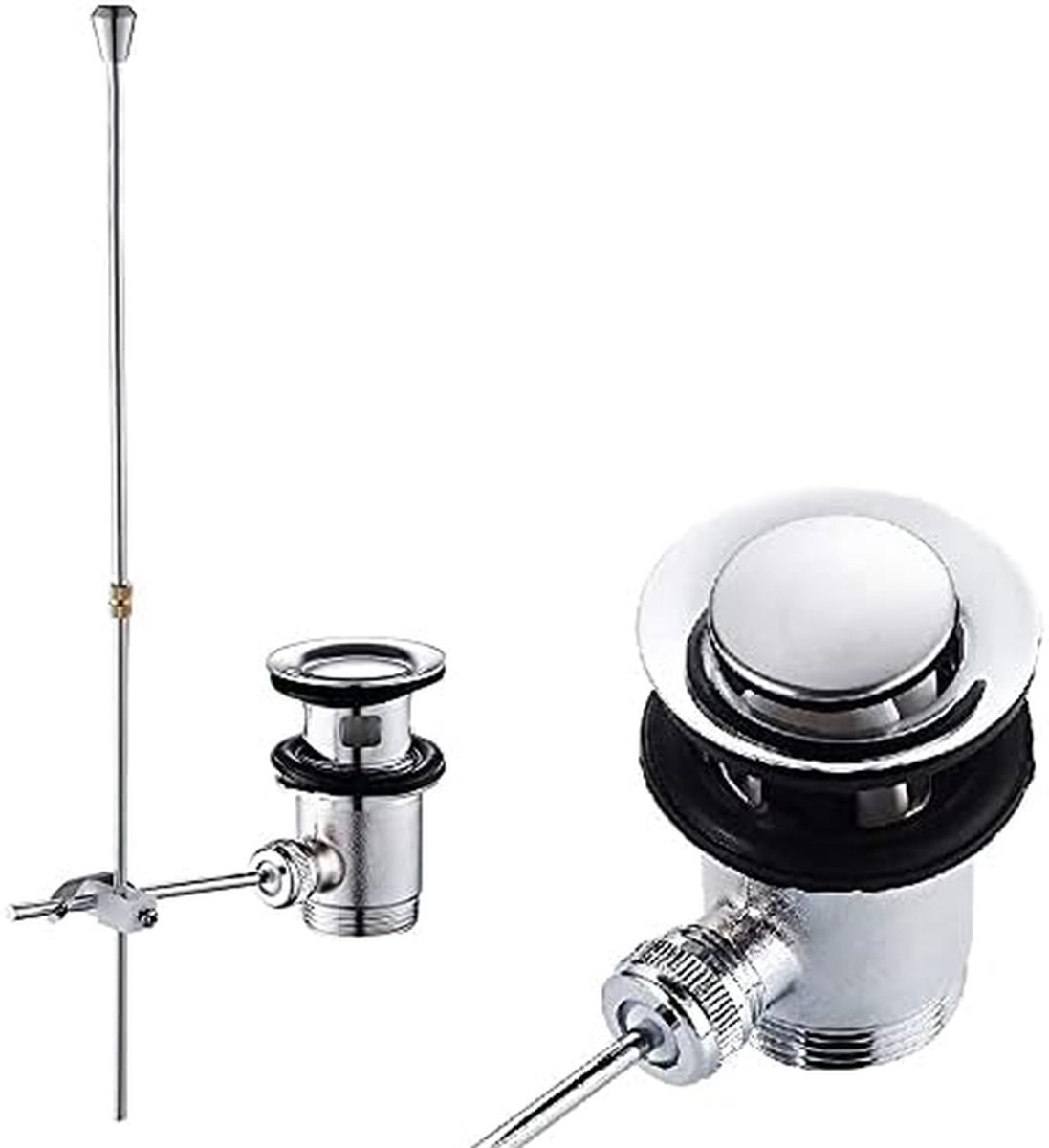 Afvoer Ver българ - Wastafelkraan Set - Badkamer Installatie - Met Overloop - 1 1/4 Inch - Chroom