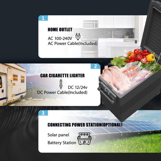 Elektrische Koelbox - Mini Koelkast - Reizen en Kamperen - Diepe Koeling - 30.6 Liter - Zwart — afbeelding 2