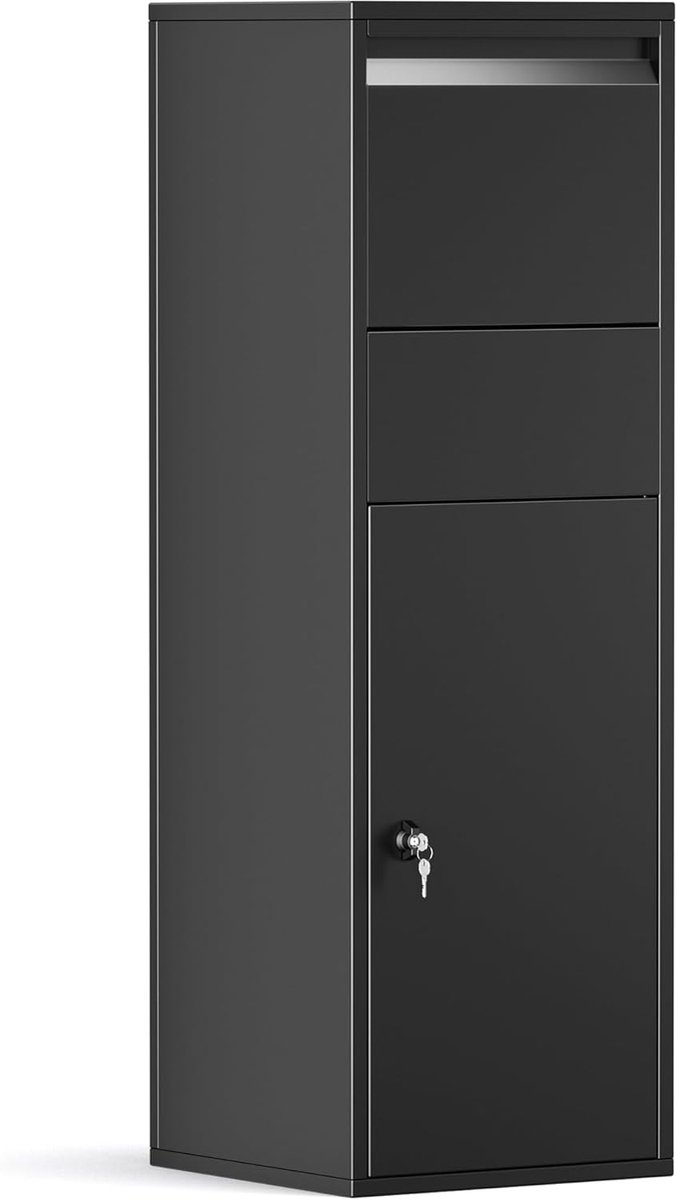 Pakketbox - Pakketbrievenbus - Pakketontvangst Thuis - Innovatief Inwerpsysteem - 460 x 450 x 1400 mm - Zwart