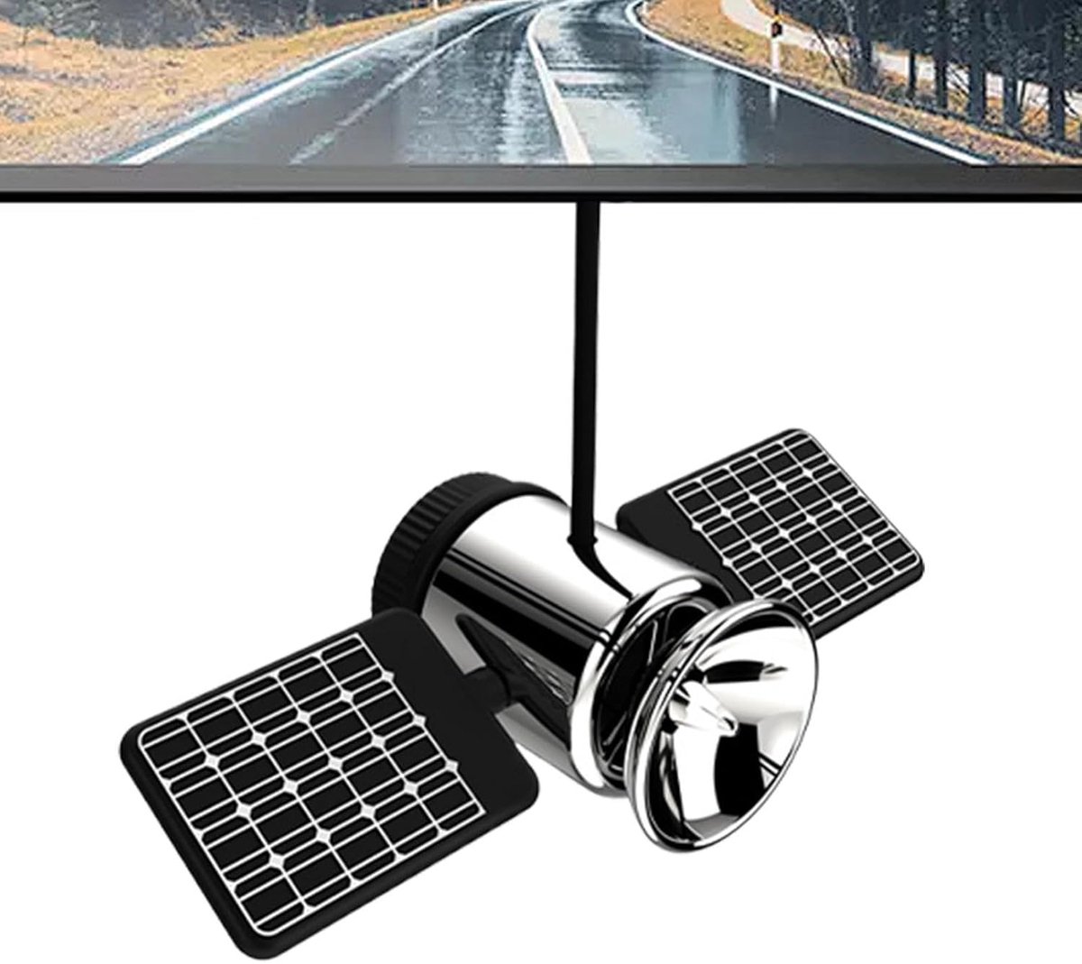 Auto Luchtverfrisser - Geur Ornament - Auto Interieur - Futuristische Satelliet - 9.9 x 4.3 cm - Zilver