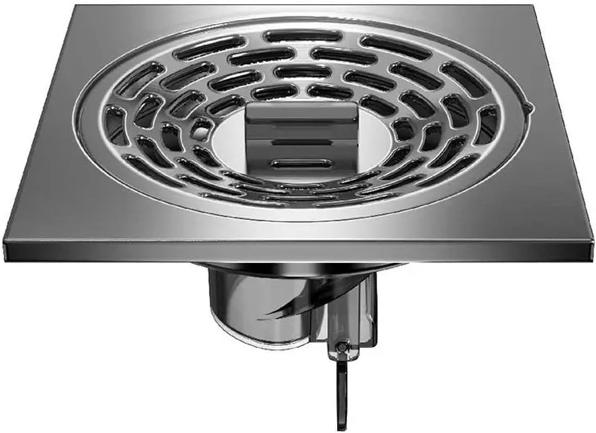 Vloer Afvoer - Douche Zeef - Water Afvoeren - Verwijderbare Cover - 10 x 10 cm - Zilver