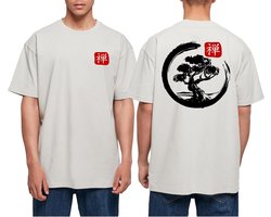 Dailygoods - Oversized T-shirt Bonsai Japan voor Heren met Ronde Hals en Backprint