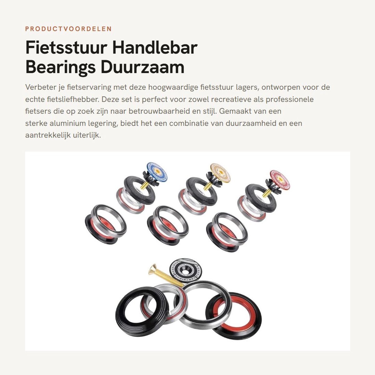 Dailygoods- Stuurlagers 42/52 mm - Fietsvork Stuurset - Conische Buis - Fietsaccessoires - Kwalitatief Hoogwaardig - Professionele Ambachtsman - Fietsheadset