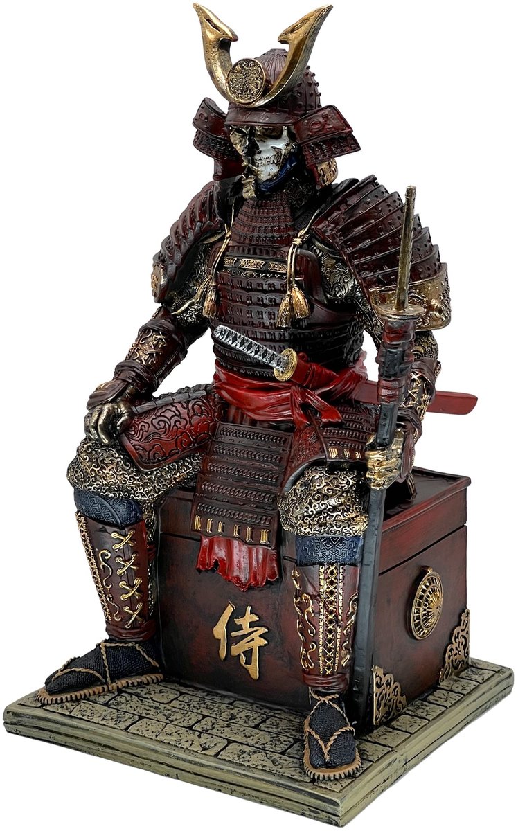 Dailygoods- Standbeeld Middeleeuwse Samurai Ondode Krijger - Beeldje Decoratie - Ornament voor Thuis - Hars Beelden - Kantoor/Bureau Decor - Uniek Cadeau