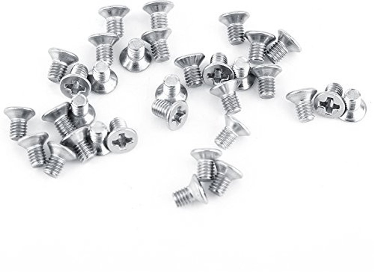 Dailygoods- Platte Kop Schroef 100 Stuks - Roestvrij Staal - Bevestigingsmiddel - Machine Bevestiging - Draadlengtes M3 4/5/6/8/10/12/16/20/30 mm - Corrosiebestendig - Schroeven