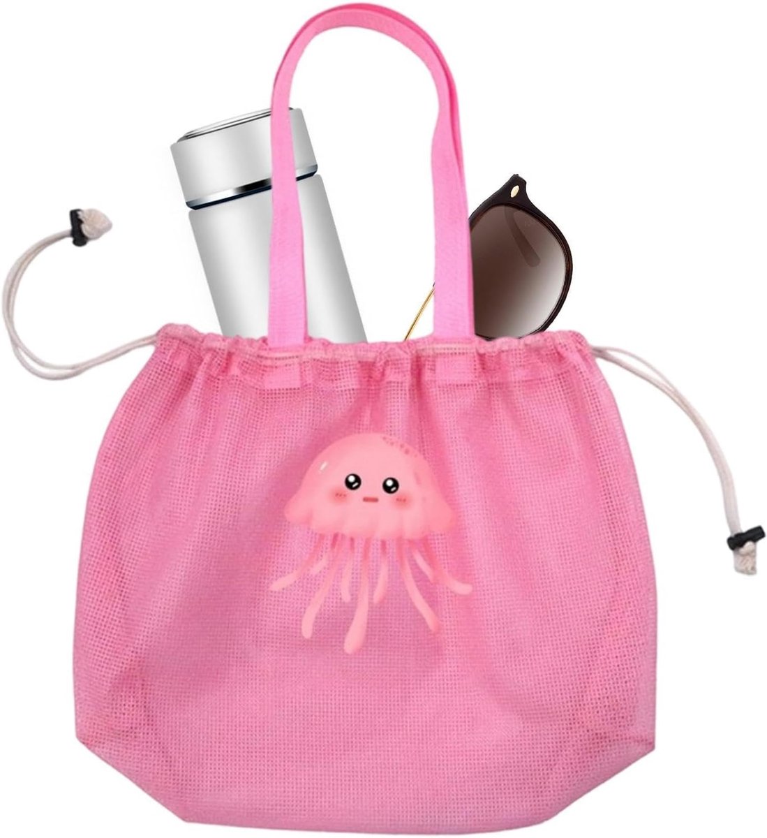 Strandspeelgoedtas - Opbergzak - Zand Zeven - Sneldrogend Gaas - 47 x 35 cm - Roze
