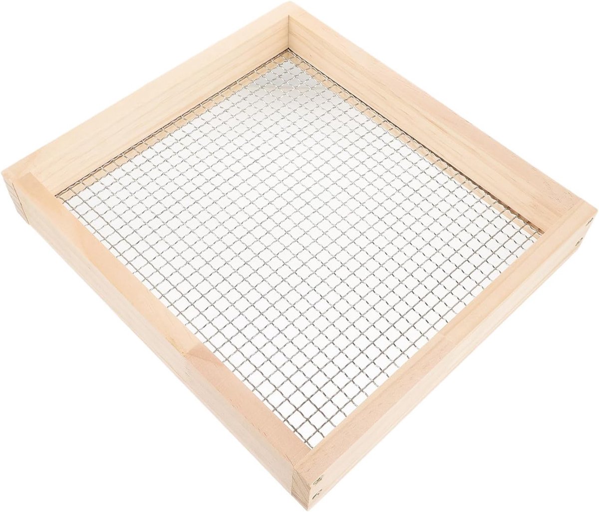 Tuin Bodemzeef - Grond Zeef - Grond Ziften - Robuust Houten Frame - 40x40cm - Natuurlijk
