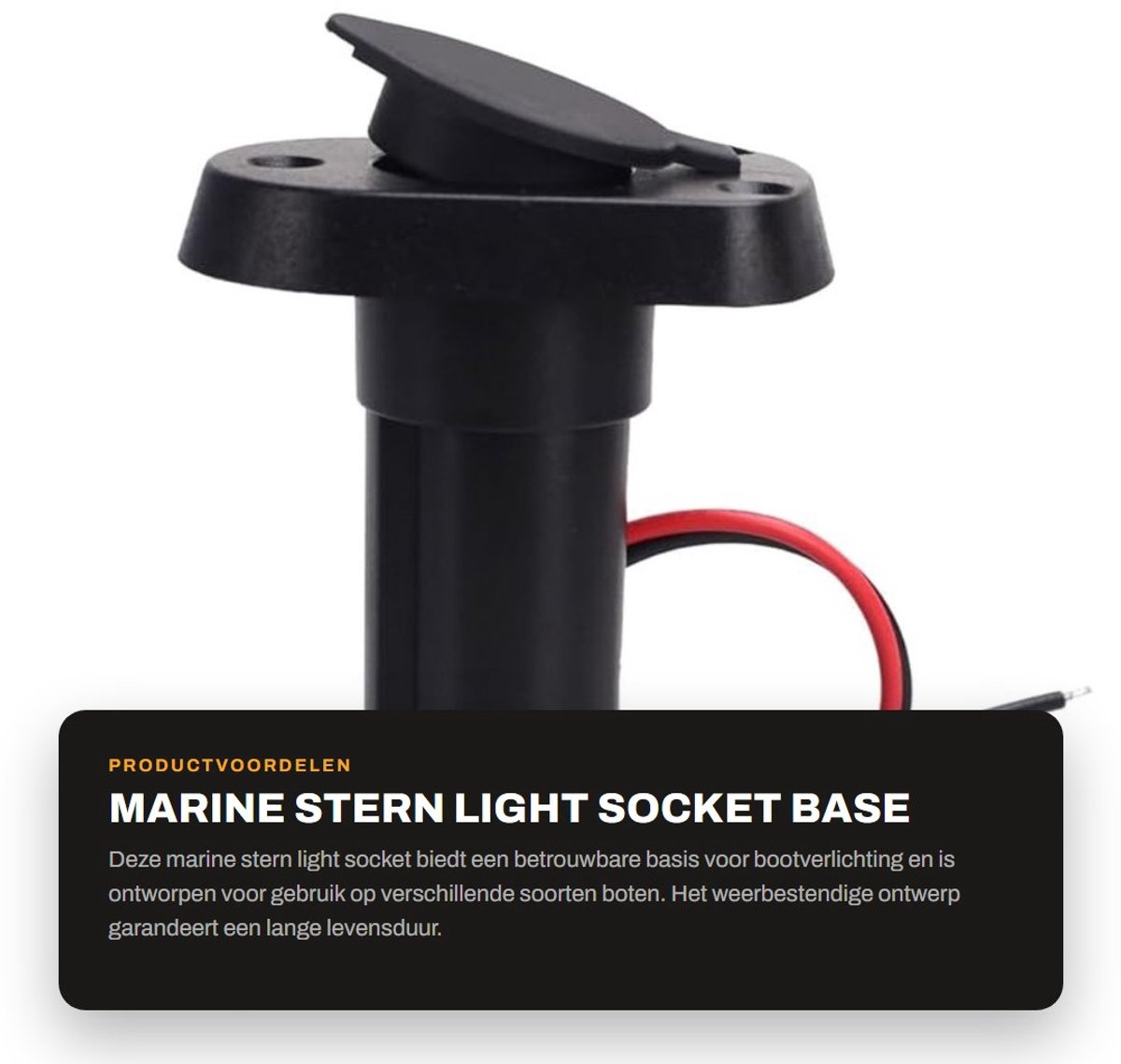Dailygoods- Lichtsocket Weerbestendig - 2-Pin Stekkerdoos - Marine Navigatie - Roestvrij Staal - Eenvoudige Installatie - Beschermkap - Lichtaansluiting