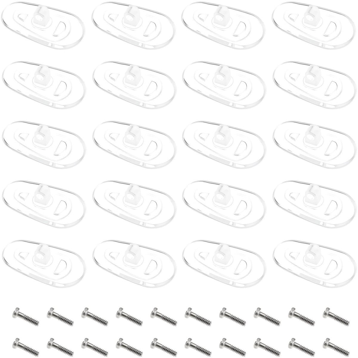 Dailygoods- Neuspads Siliconen 14x7mm - Zelfklevend - Bril Pads - 10 Paar - Schroefbevestiging - Comfortabel Materiaal - Brillenpads