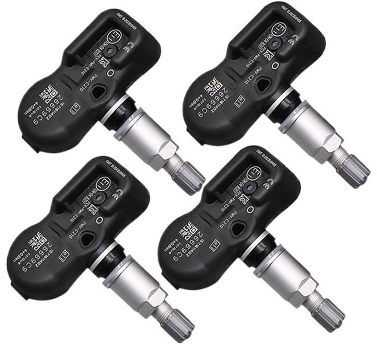 Bandenspanningssensoren - TPMS Sensoren - Veilig Rijden - Real-time Monitoring - 4 Stuks - Zwart