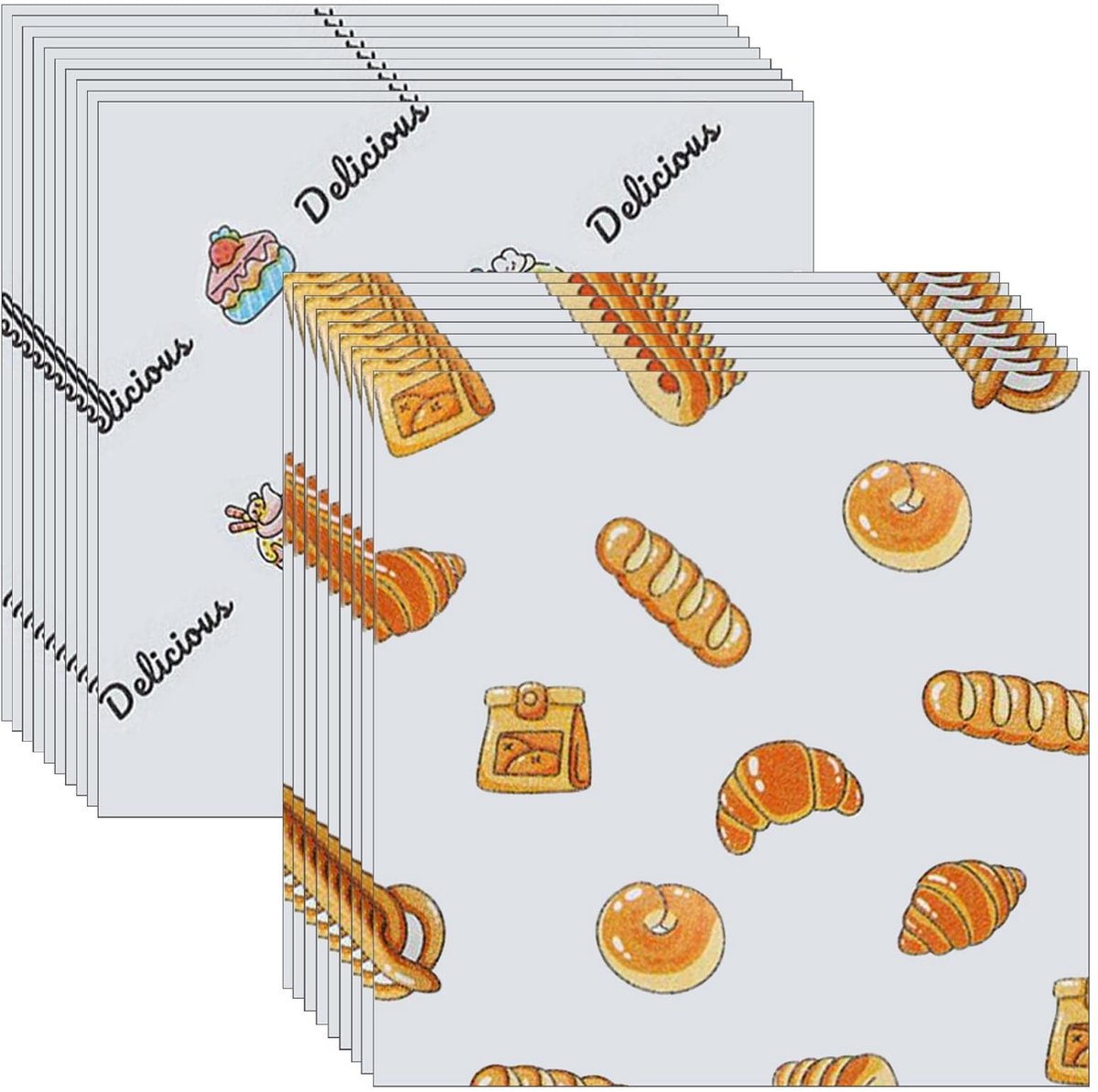 Dailygoods- Broodpapier 200 Vellen - 18 x 18 cm - Vetdicht Papier - Voedselverpakkingspapier - Milieuvriendelijk - Oliebestendig - Voedselverpakking