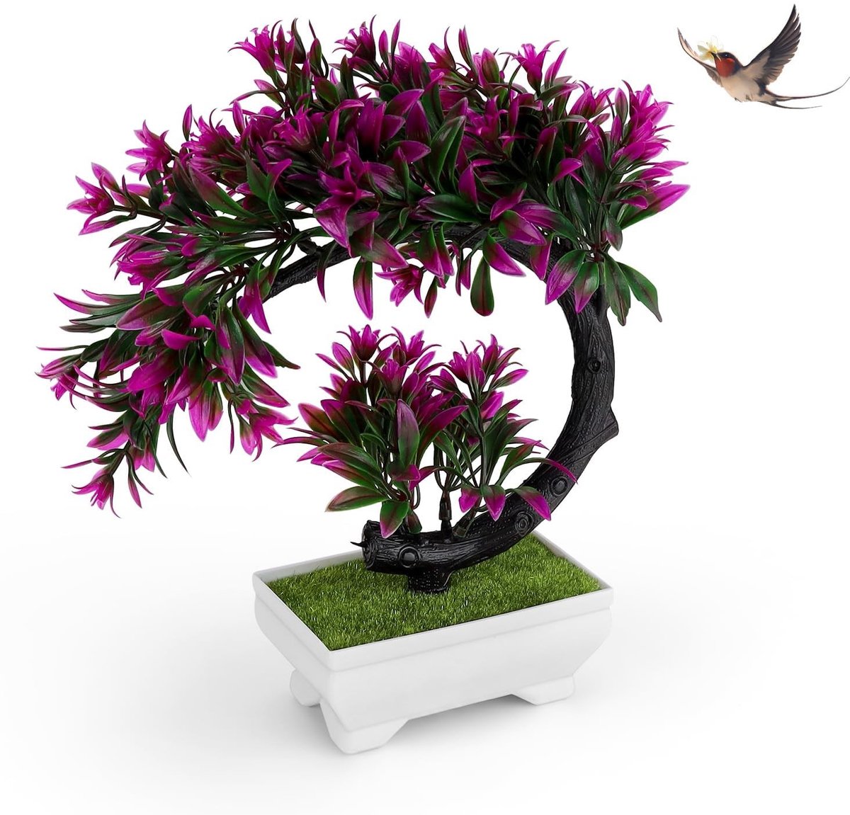 Dailygoods- Kunstplant Rode Lotusvorm - Kunstplanten voor Binnen - Nepplanten - Onderhoudsvrij - Duurzaam - Decoratie voor Woonkamer/Slaapkamer - Nepplant